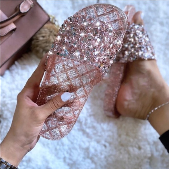 Embellished Slides-Rose Gold (Pink) 🤩 - Picture 2 of 7